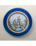 Blue Band Glazed Colored Ceramic Dish